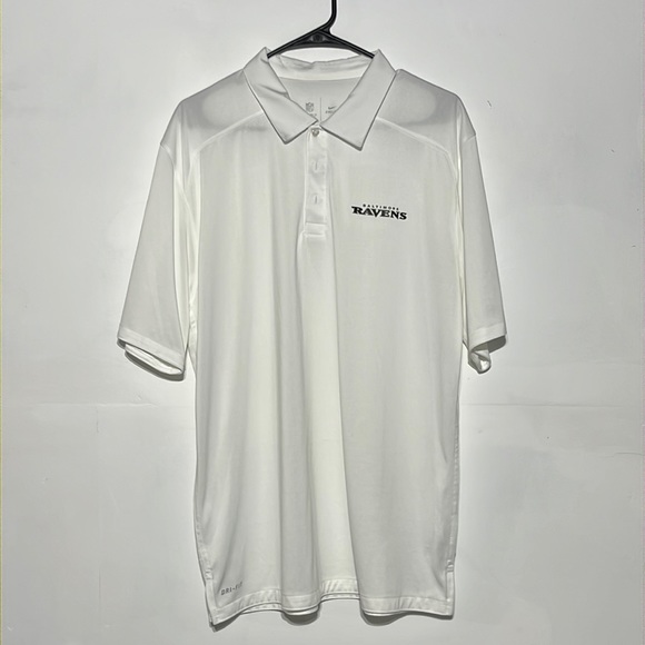 Nike Other - Nike White Baltimore Ravens Dri-Fit Polo Size L